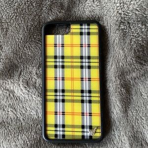 iPhone 8 Plus wildflower yellow plaid case